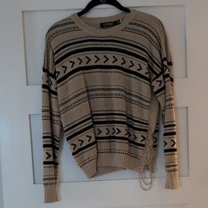 Beige Patterned Women's Sweater